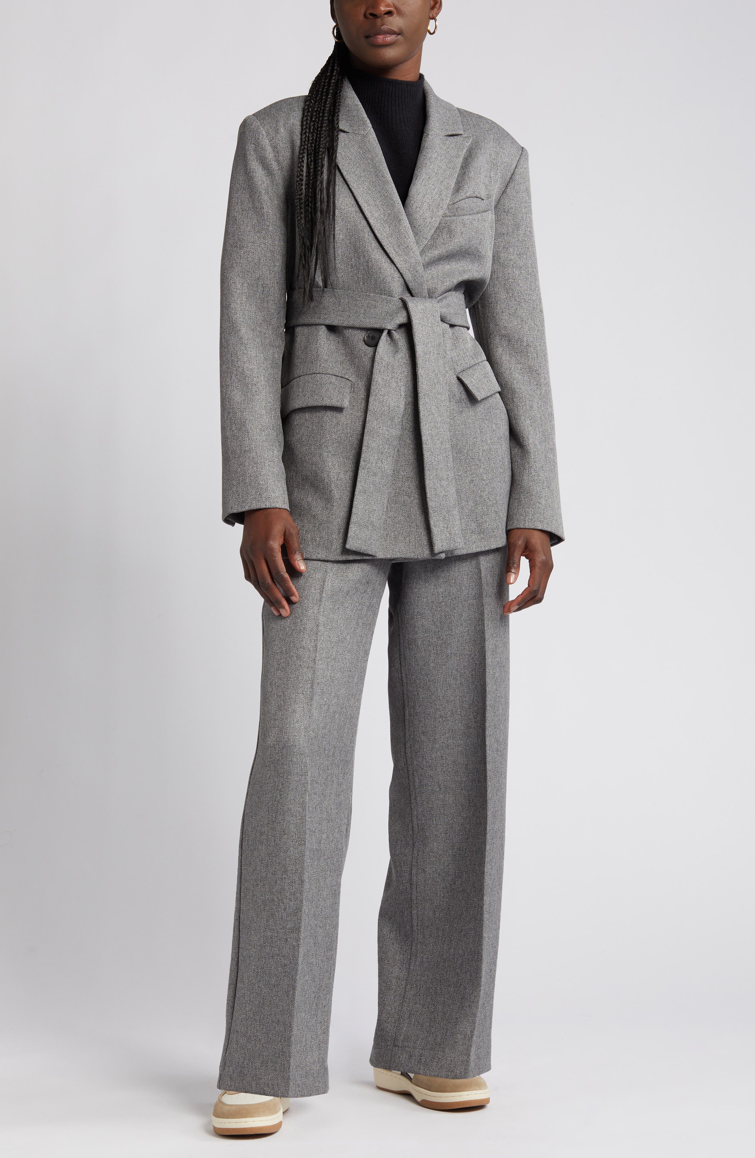 Pleated Wide Leg Pants