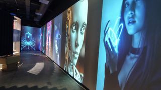 Christie Jazz Series projectors power L-shaped screen at the Building Centre.