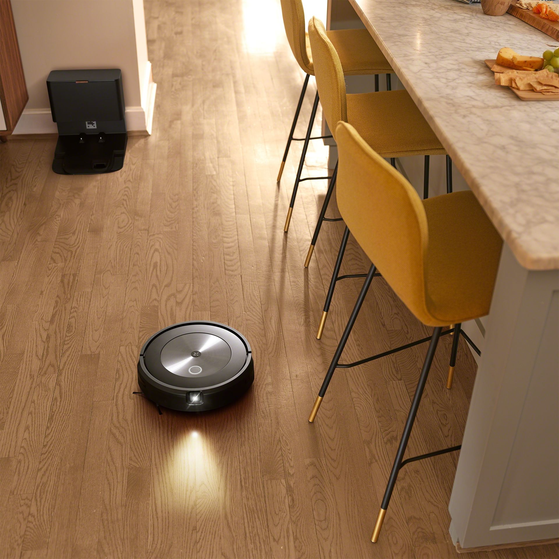 irobot roomba j7+ in kitchen