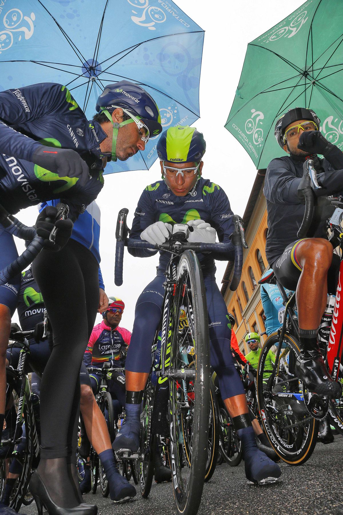 Nairo Quintana (Movistar) on the start line in Rieti.