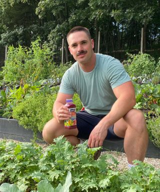 Garrett Magee in an urban kitchen garden