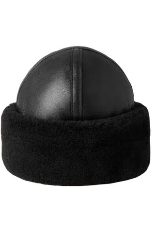 Toteme Black Shearling Winter Beanie