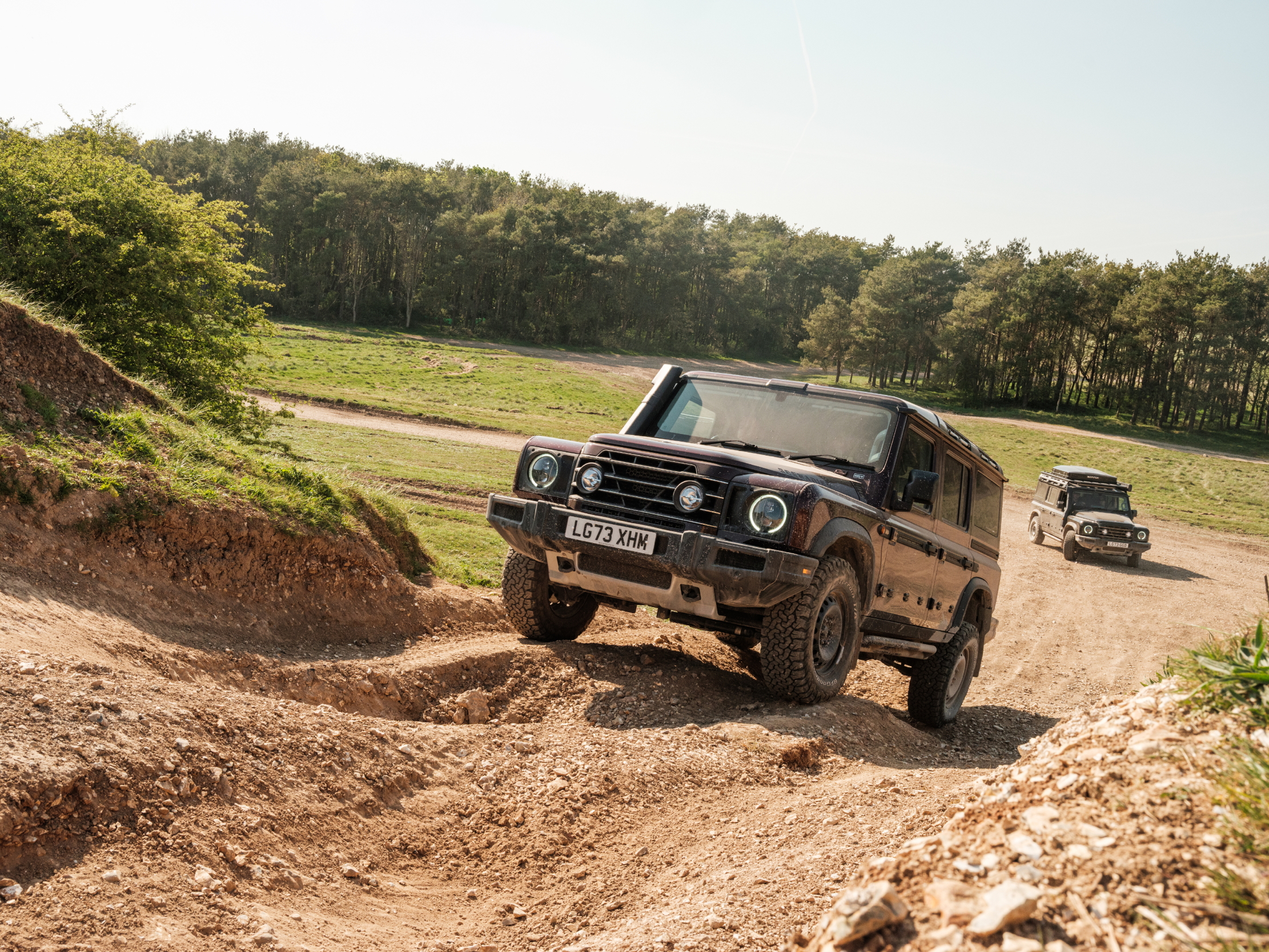 Images of the ineos Grenadier getting muddy on Salisbury Plain