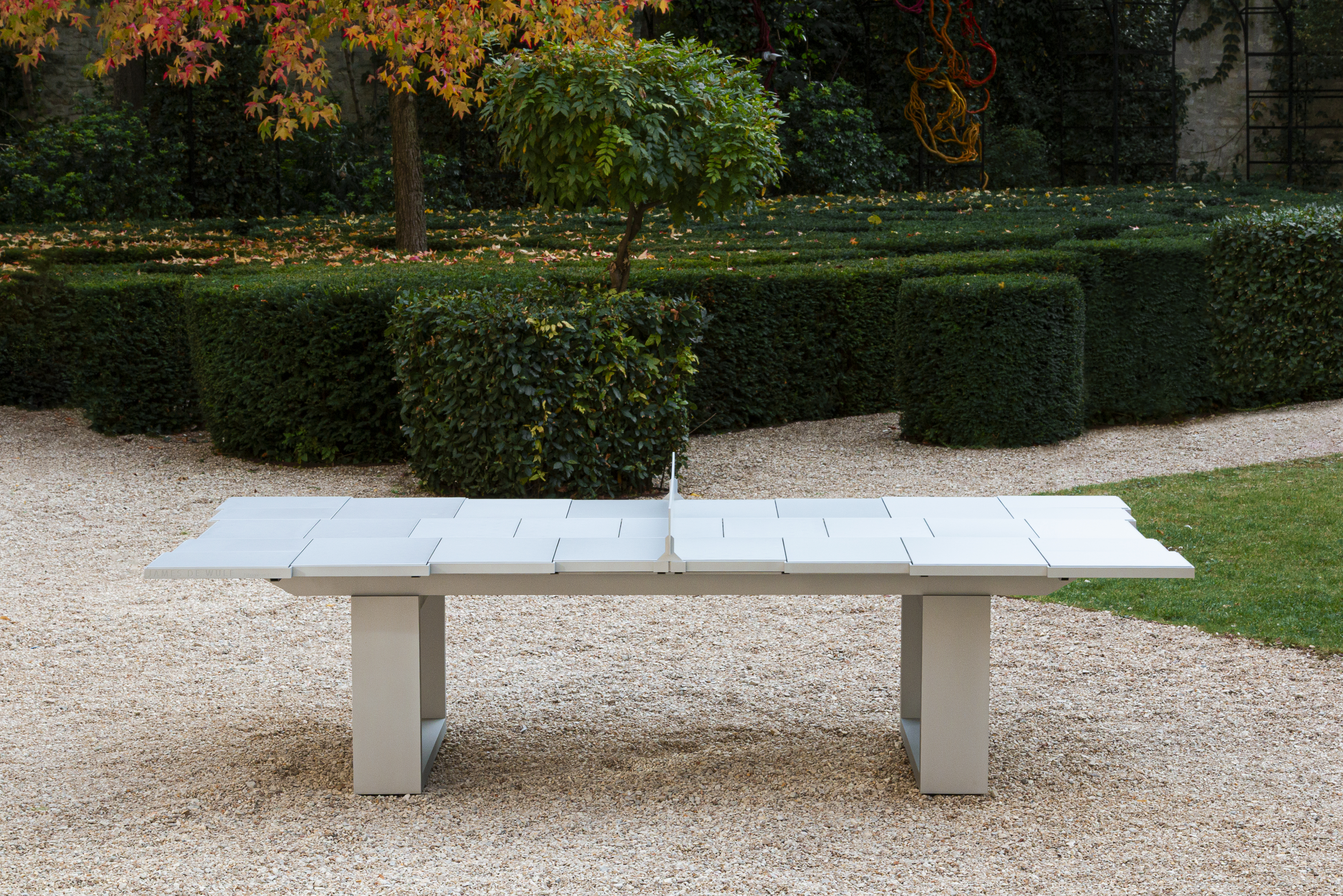 Musical ping pong table in a garden in paris as part of design miami