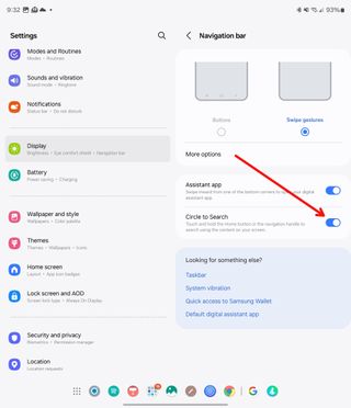 Enable Circle to Search on Galaxy Z Fold 6