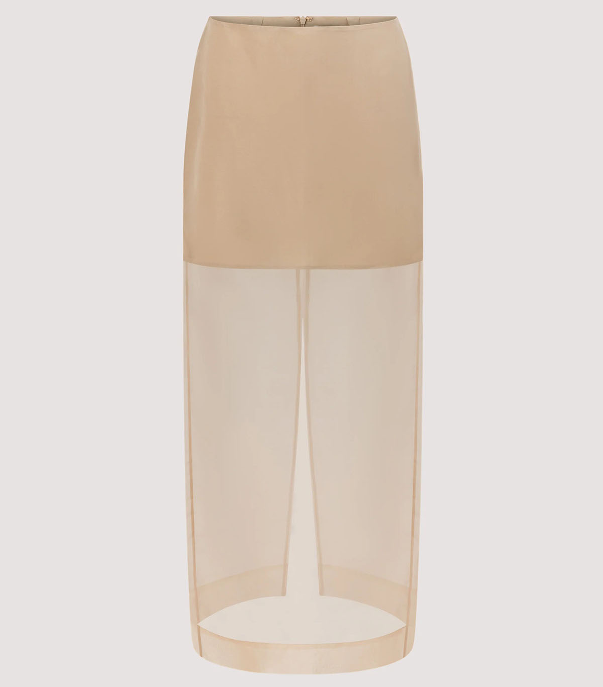 Apparis, Sian Gold Silk Organza Midi Skirt - 0 / Gold