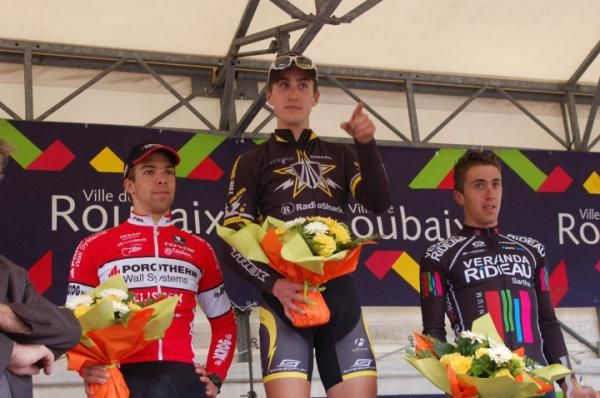 Taylor Phinney (Trek - Livestrong) topped the podium at the Under 23 Paris-Roubaix