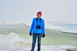 NRDC president Frances Beinecke along the coast of the Chuckchi Sea, where Shell Oil wants to drill.