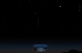 The Orionid meteors appear to emanate from the constellation Orion, which is high to the right in this sky map.