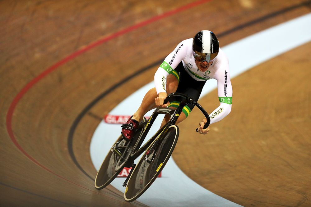 Thomas Clarke of Australia competes in the Men's Sprint Qualification