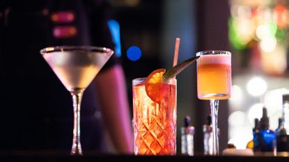 A stock photo of three alcoholic drinks.