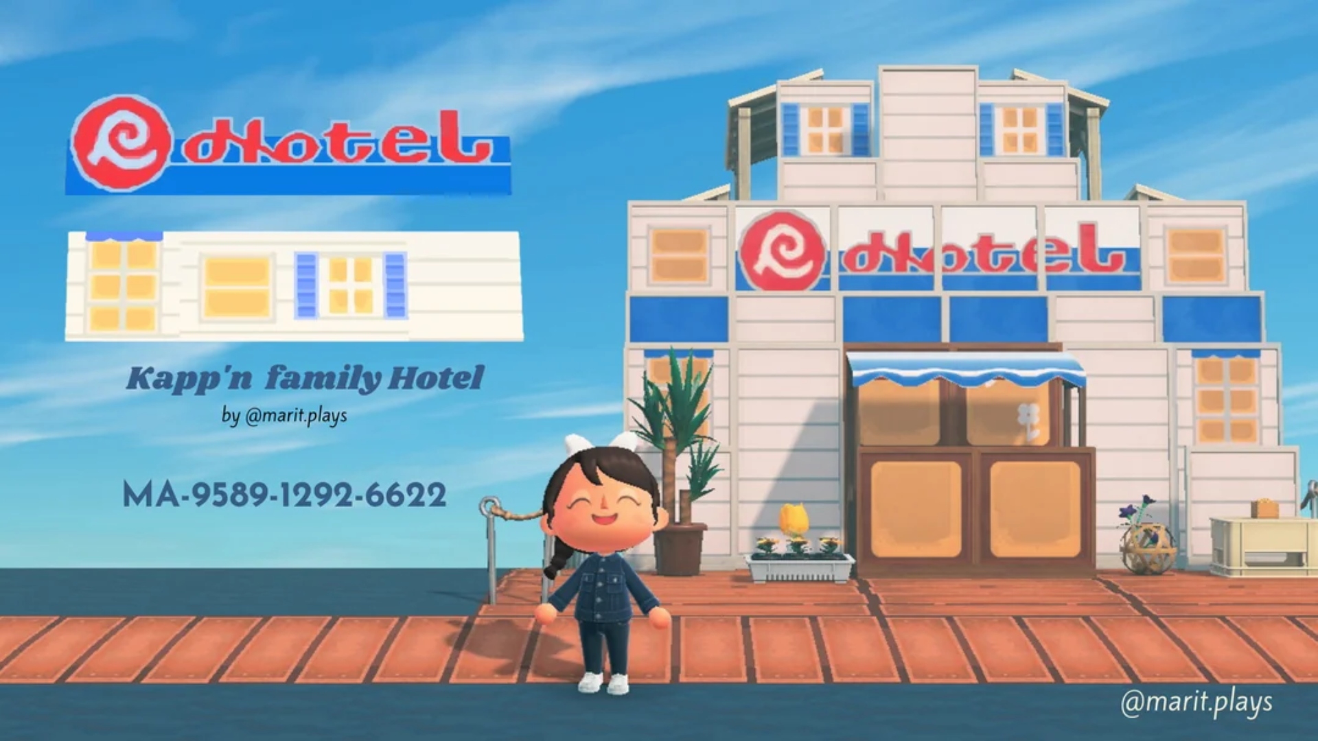 A recreation of the Animal Crossing: New Horizons hotel update