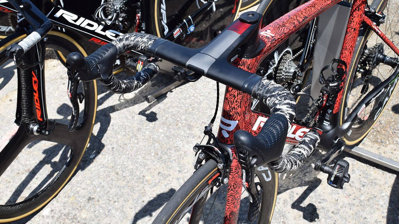 This new aero frameset from Ridley also appears to have a frame-specific integrated carbon cockpit