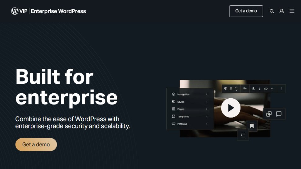 Website screenshot of WordPress VIP (September, 2025)