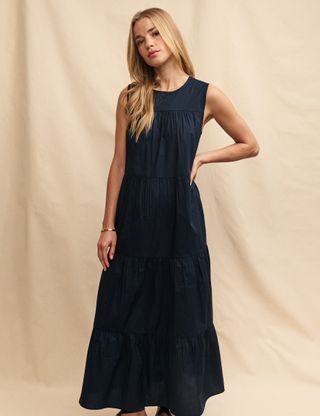 Black Tiered Rosalind Midi Dress