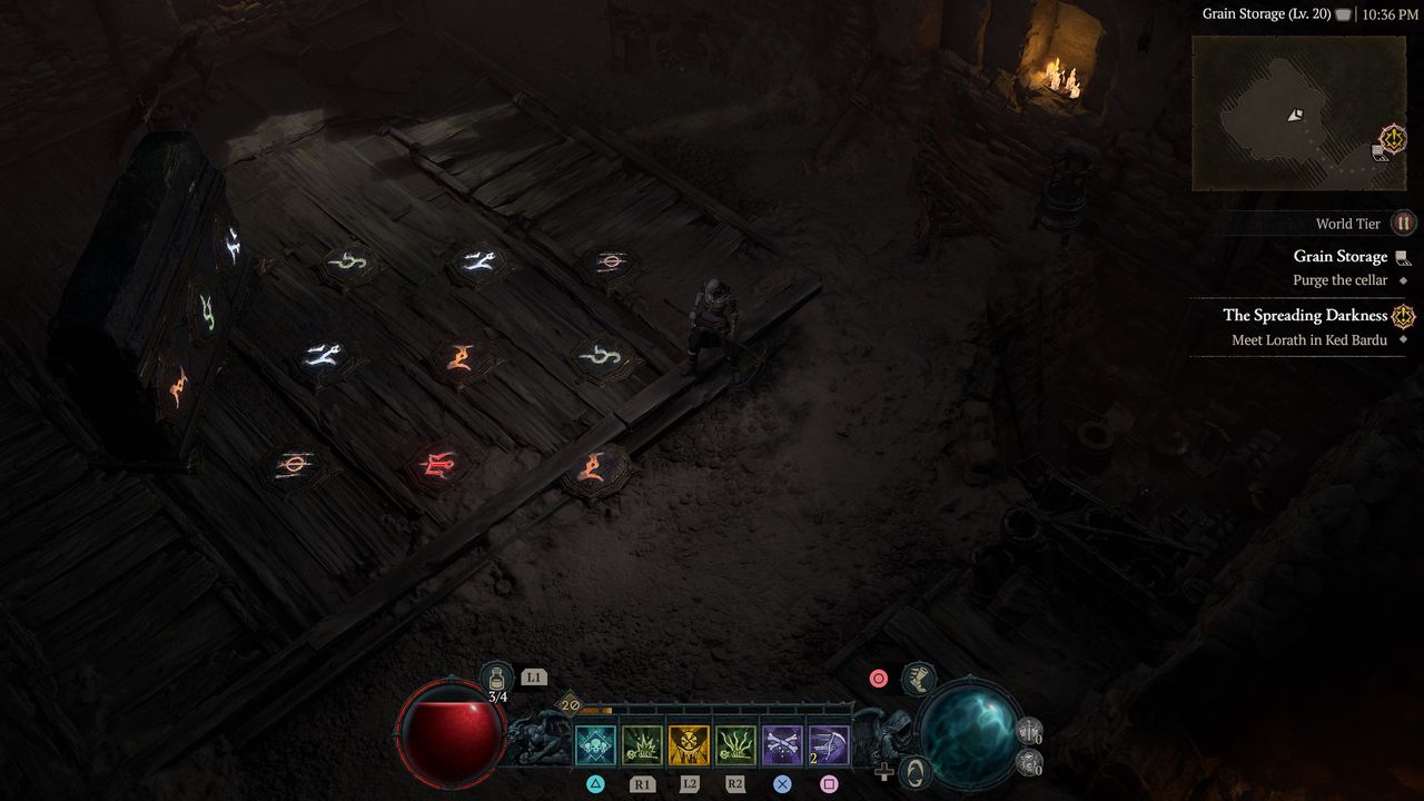 Diablo 4 cellar puzzle - Grain Storage symbols