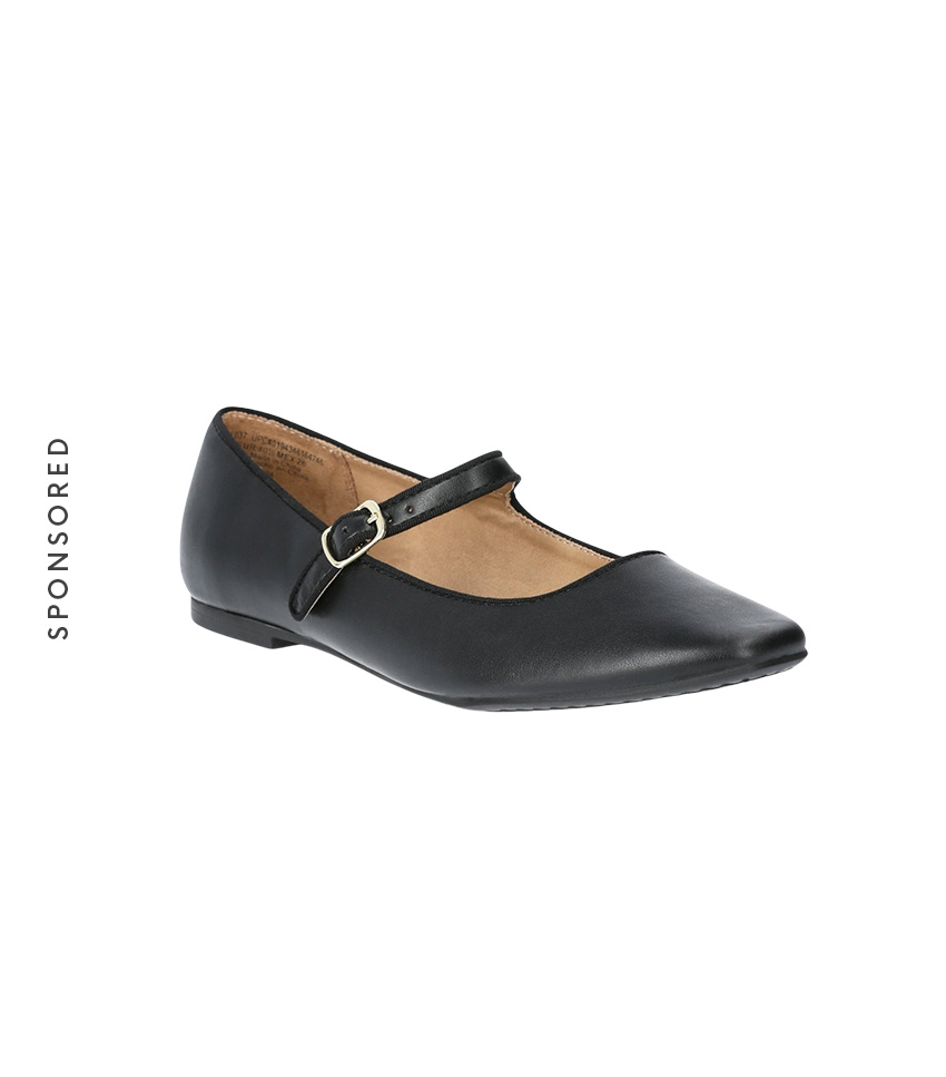 Time and Tru, Faux Leather Mary Jane Flats