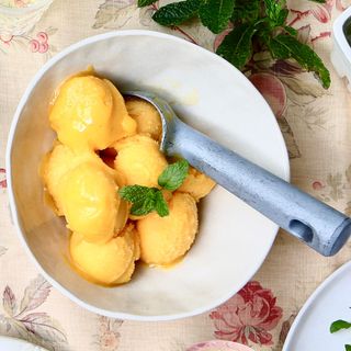 Melanie Johnson's peach sorbet