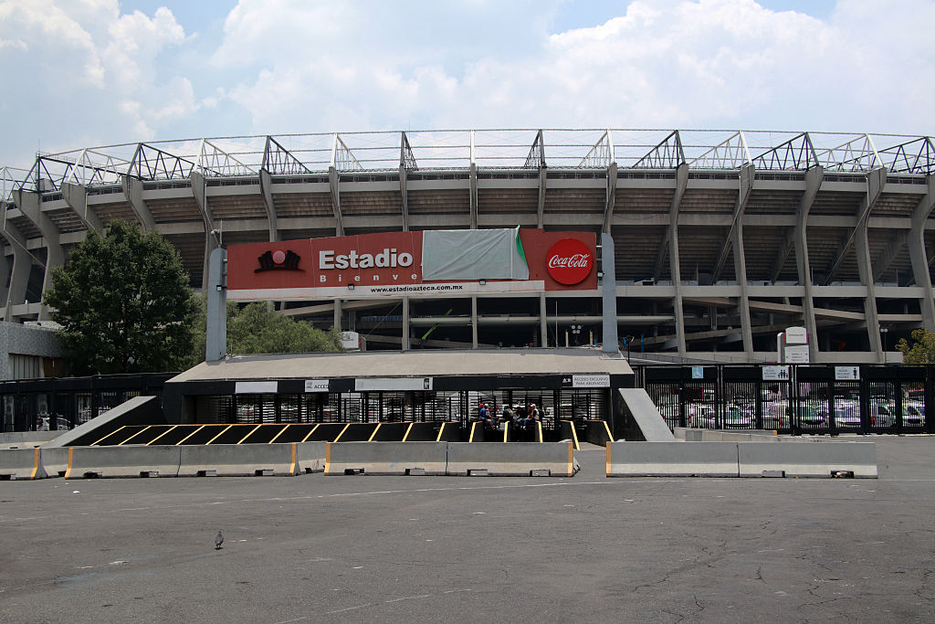 A general view of the Estadio Azteca in Mexico City, Mexico, on July 26, 2025. Less than a year before the start of the 2026 World Cup, renovation work on the Estadio Azteca continues to advance. This iconic venue, which hosts the World Cup for the third time, prepares to once again host the world's premier tournament. (Photo by Jose Luis Torales/NurPhoto)