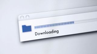 A file downloading onto a computer with the download progression bar over halfway full