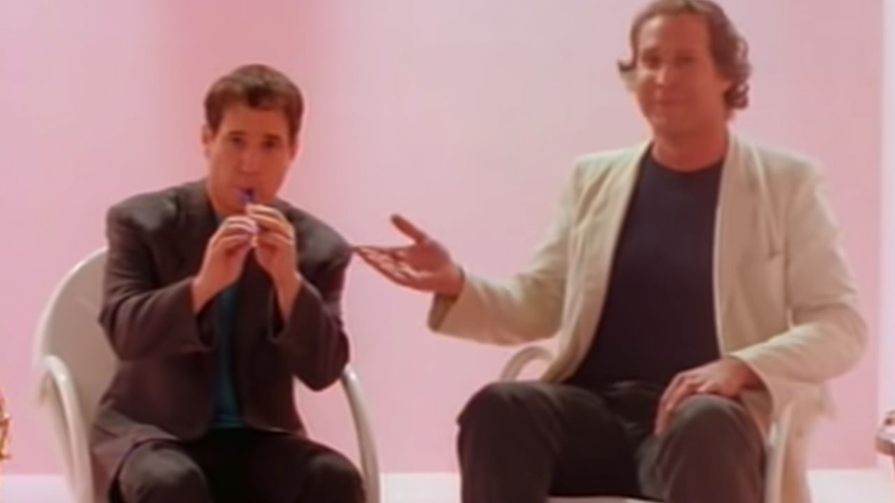 Chevy Chase and Paul Simon in the video for You Can Call Me Al