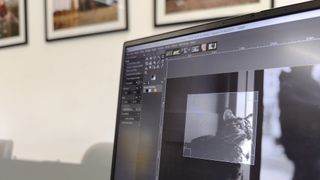 Image-editing software GIMP being used on Windows laptop