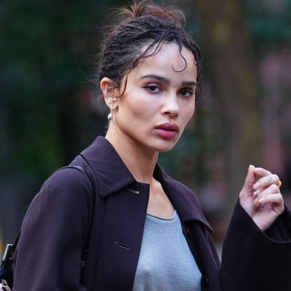 Zo&euml; Kravitz films her new rom-com Die Alive in the high-vamp heels trend