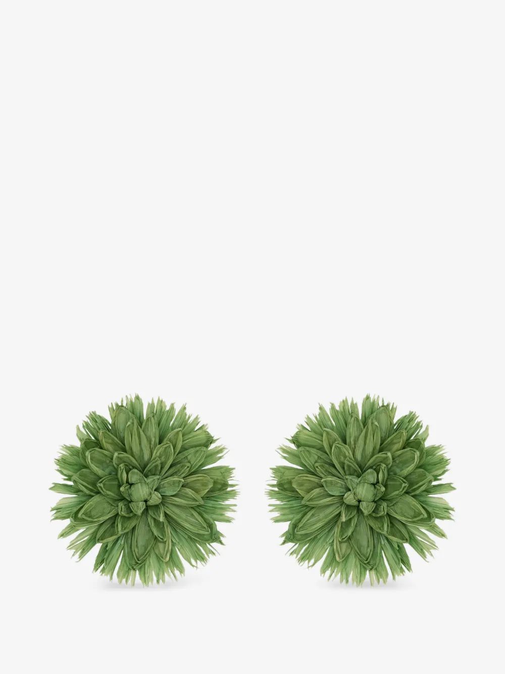 Oscar De La Renta Flower Raffia Earrings | Os