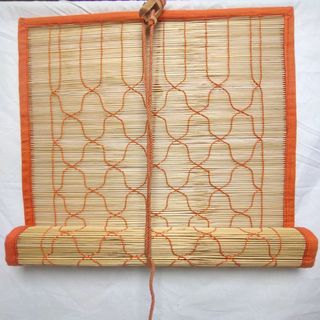 Orange Color Thread gilas pattern hand made bamboo chik blind