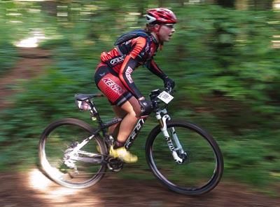 Amanda Carey on her way to winning the Mohican 100
