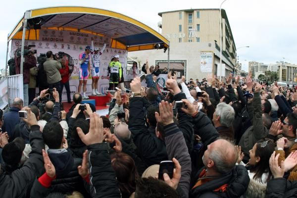 The crowds at the podium presentation