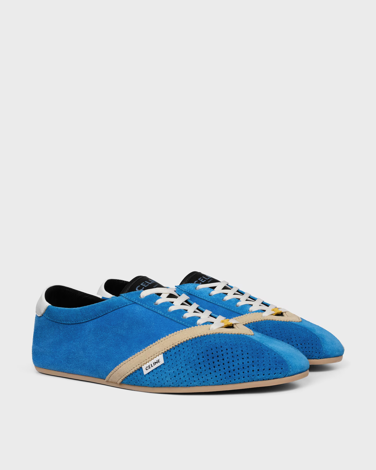 Celine, The Flat Sneaker In Suede Calfskin And Lambskin