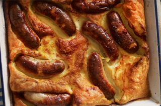 Toad in the hole with onion marmalade