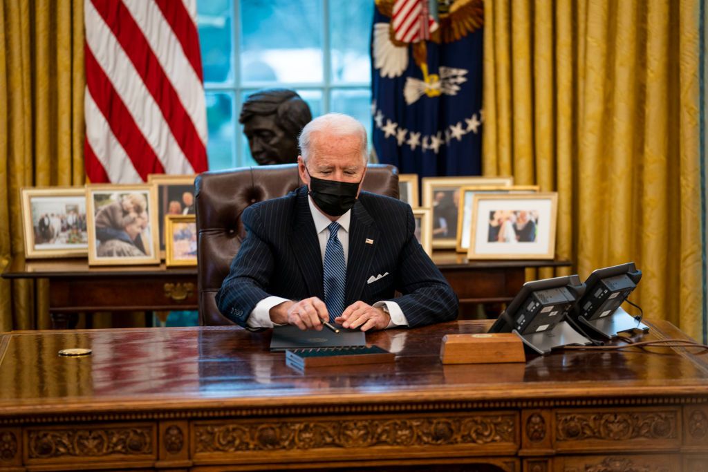 Joe BIden in the Oval Office