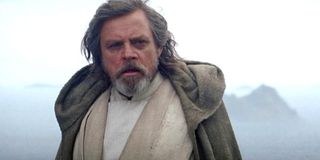 Mark Hamill Luke Skywalker looks confused in Star Wars: The Last Jedi