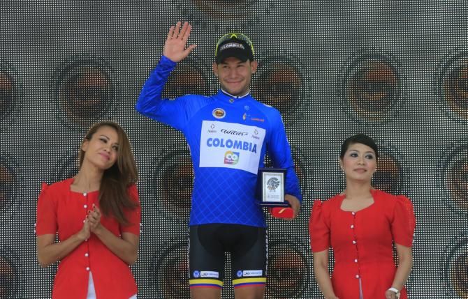 Race leader Duber Quintero
