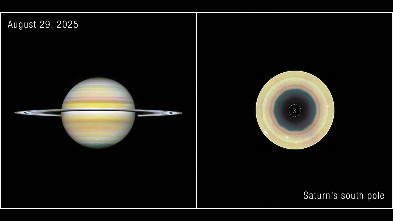 Hubble spots a mysterious 10-sided 'decagon' growing around Saturn's south pole