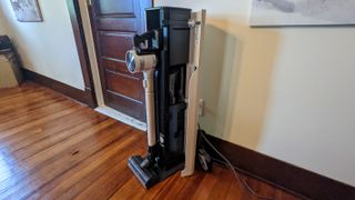 storing accessories of the LG CordZero stick vacuum is neat and easy