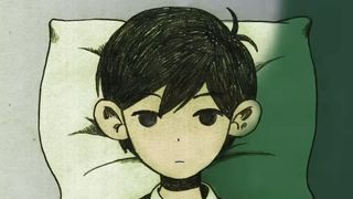 Omori character lying on pillow