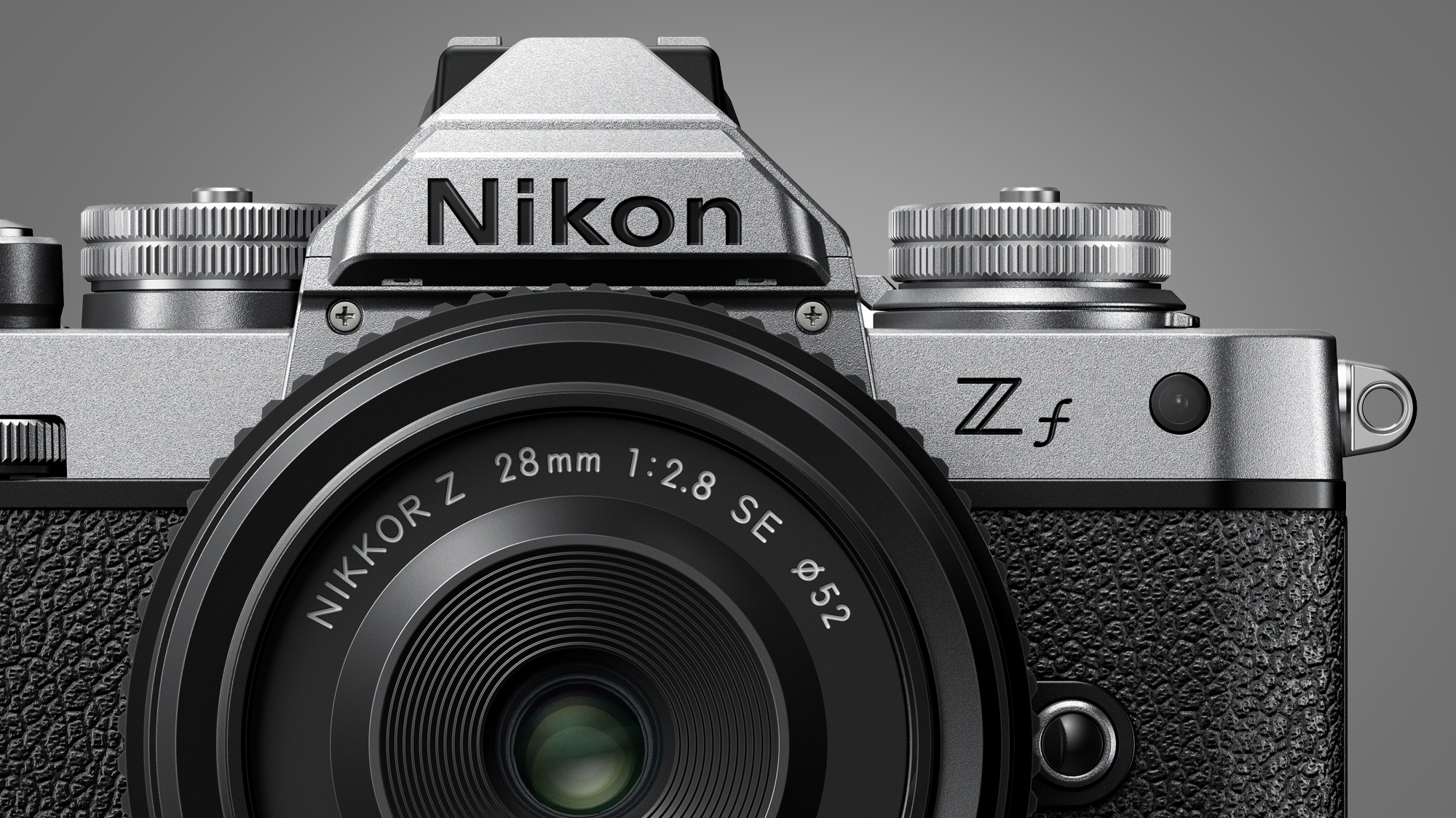 Nikon Zfc camera on a gray background