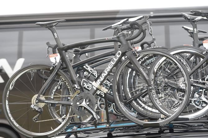 Team Sky's Pinarello Dogma F8 and Dogma K's are kept sparkling clean