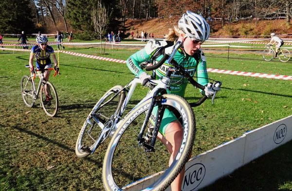 Arielle Filiberti (Hot Tubes Development) flying over the barriers.