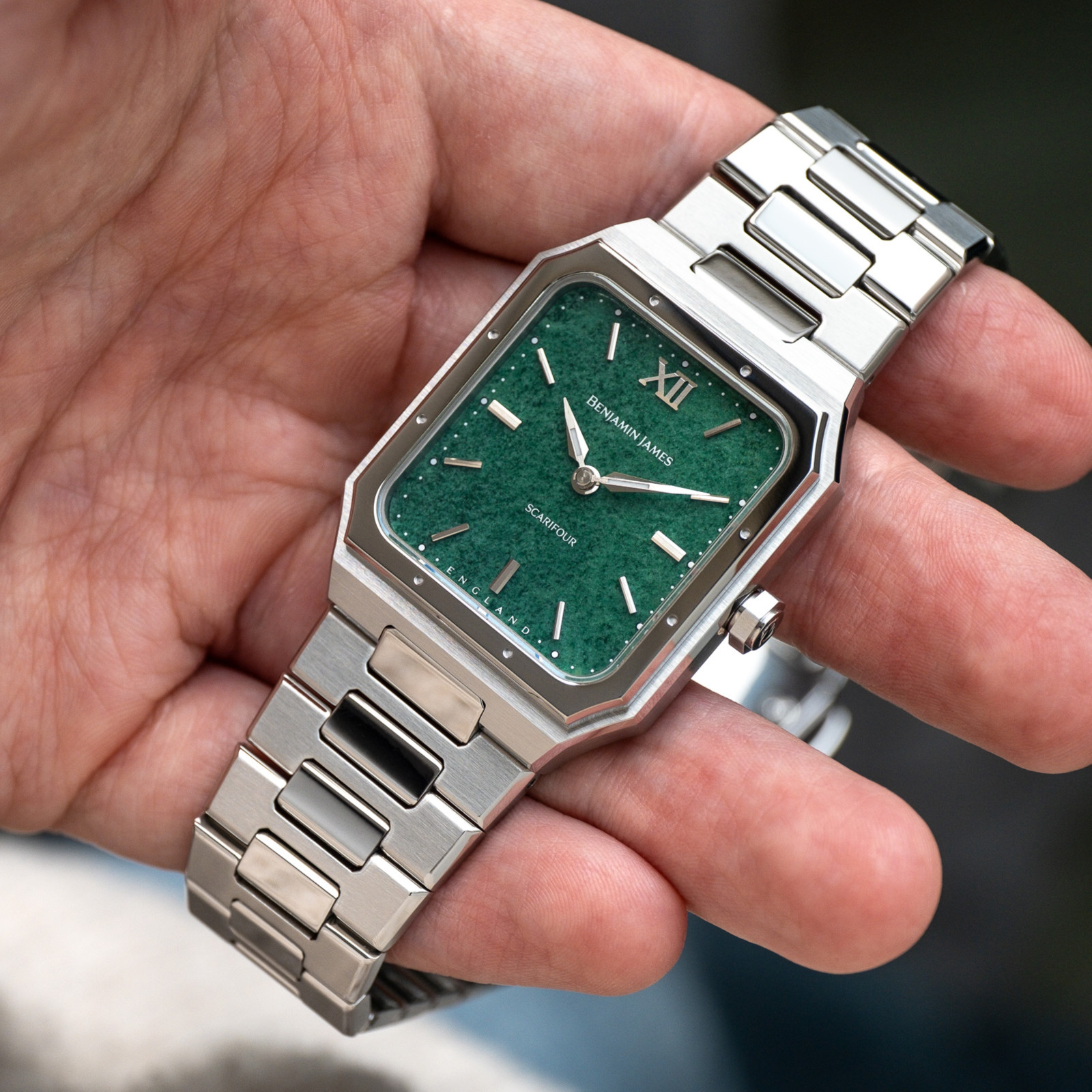 Benjamin James Watches in Jade from different angles