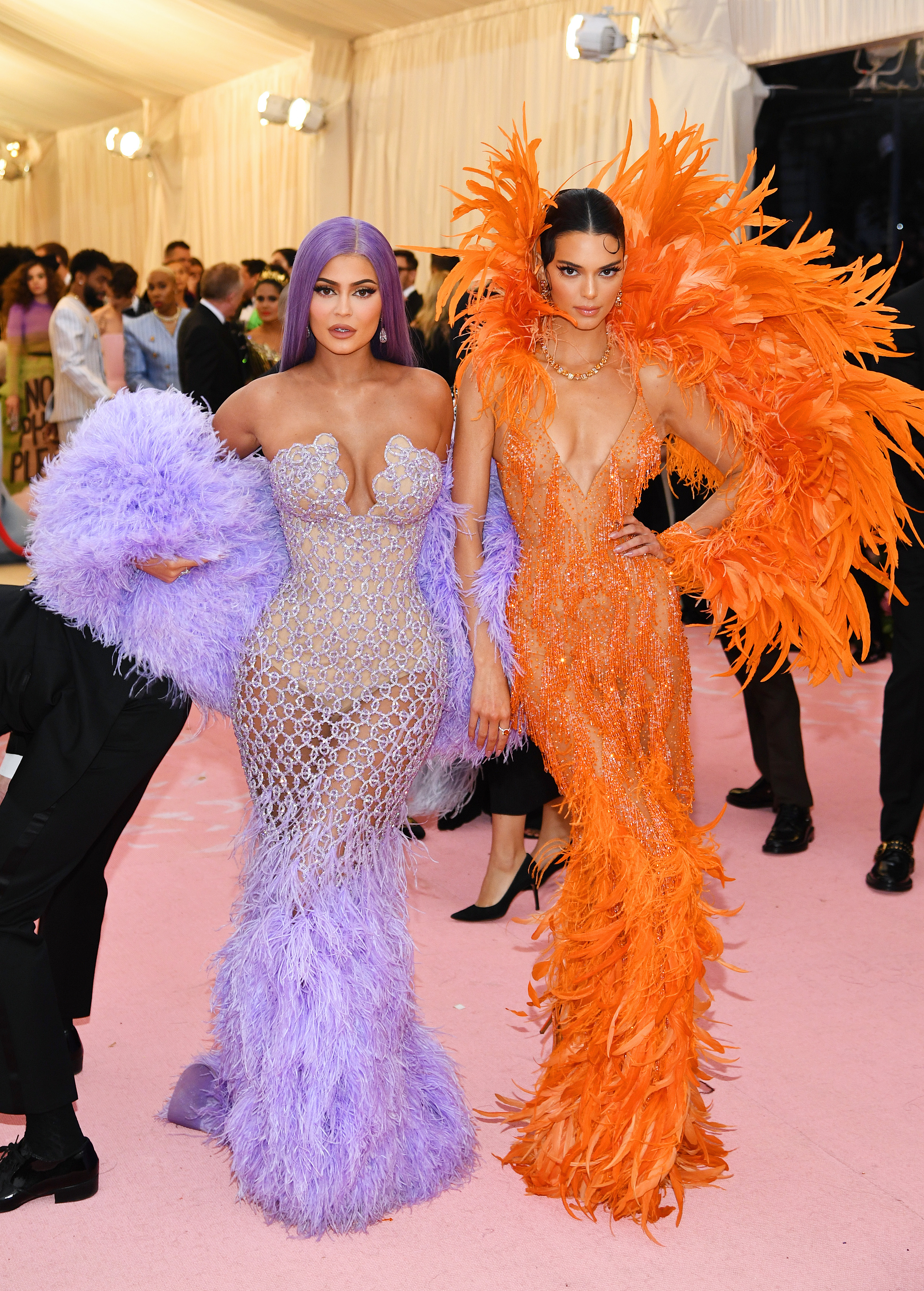 Images of celebrities at the Met Gala in the 2010s.