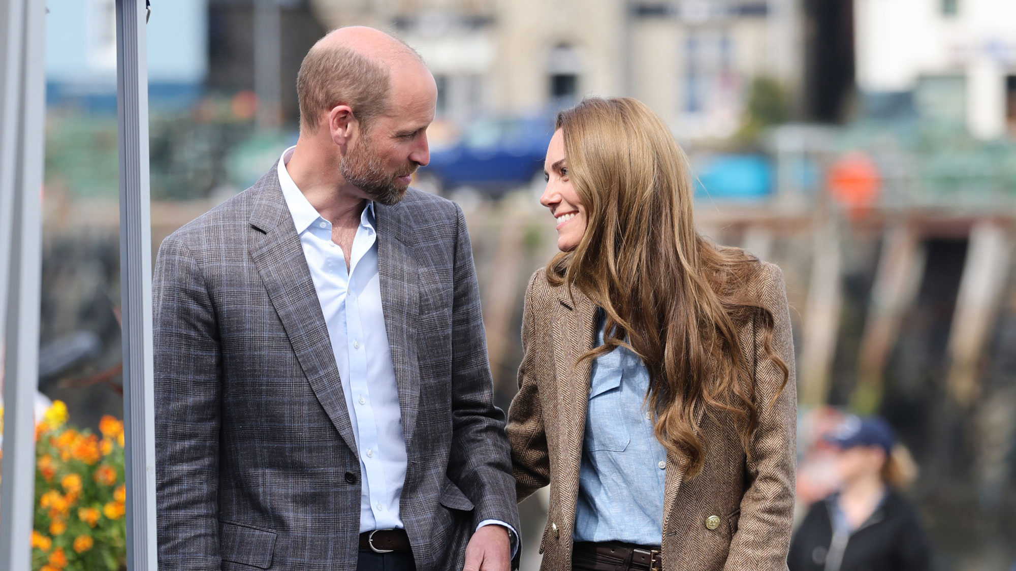 Kate Middleton looks at Prince William
