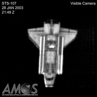 AMOS Image of Shuttle Columbia in Orbit