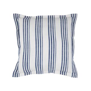 blue coloured line printed pillow with white background