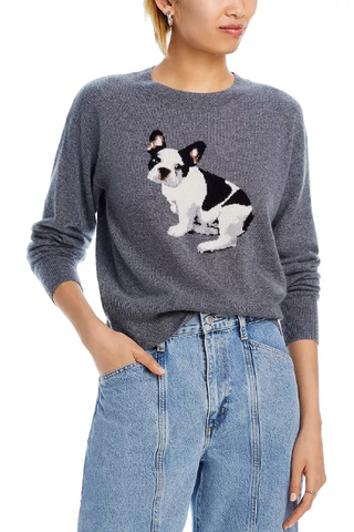 AQUA French Bulldog Crewneck Sweater 