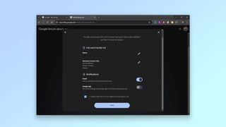 A screenshot showing the final review of the personal info you want Google's Results about you tool to monitor for