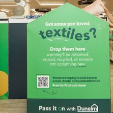 Dunelm's in-store textile takeback scheme collection point